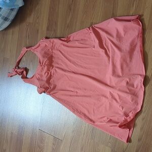 Prana Beachside Halter Organic Cotton Dress Coral Medium